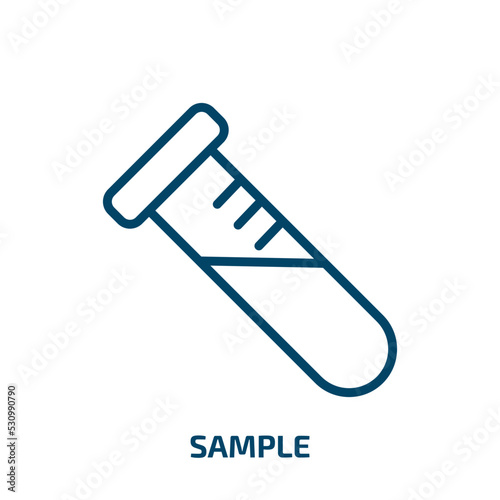 sample icon from strategy collection. Thin linear sample, medicine, science outline icon isolated on white background. Line vector sample sign, symbol for web and mobile