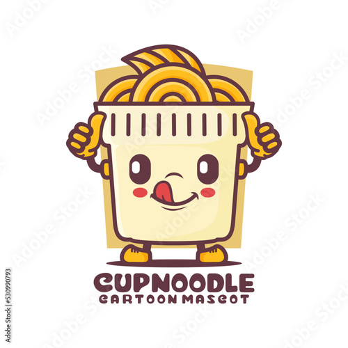 cup noodle cartoon mascot. food vector illustration