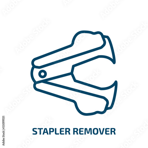 stapler remover icon from miscellaneous collection. Thin linear stapler remover, stapler, remover outline icon isolated on white background. Line vector stapler remover sign, symbol for web and mobile