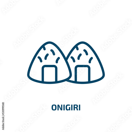onigiri icon from hotel and restaurant collection. Thin linear onigiri, japan, traditional outline icon isolated on white background. Line vector onigiri sign, symbol for web and mobile