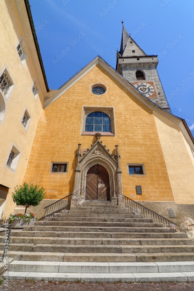 The Ursuline Holy Saviour Church in Brunico. South Tyrol, Italy