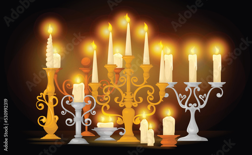 Retro Candle Holders Composition