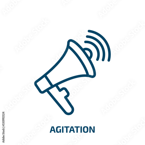 agitation icon from general collection. Thin linear agitation, character, agitator outline icon isolated on white background. Line vector agitation sign, symbol for web and mobile