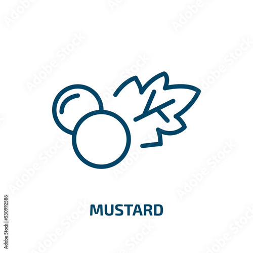 mustard icon from gastronomy collection. Thin linear mustard, ketchup, food outline icon isolated on white background. Line vector mustard sign, symbol for web and mobile