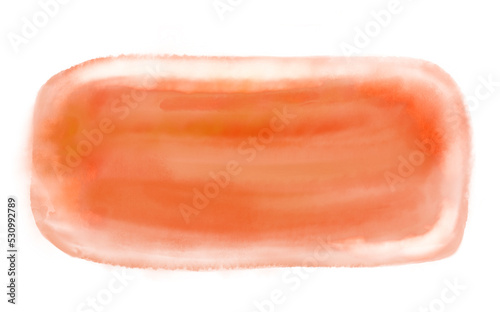 Abstract orange watercolor splash on white background. Pastel color for banner, decoration, brush stroke.