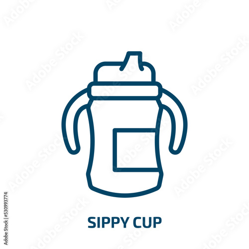 sippy cup icon from food collection. Thin linear sippy cup, cup, sippy outline icon isolated on white background. Line vector sippy cup sign, symbol for web and mobile