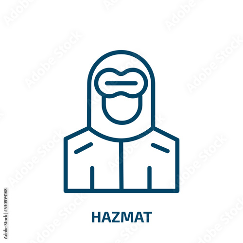 hazmat icon from fashion collection. Thin linear hazmat, safety, protection outline icon isolated on white background. Line vector hazmat sign, symbol for web and mobile