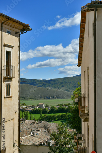 Panoramic view from Pescocostanzo, a village in Abruzzo in Italy.