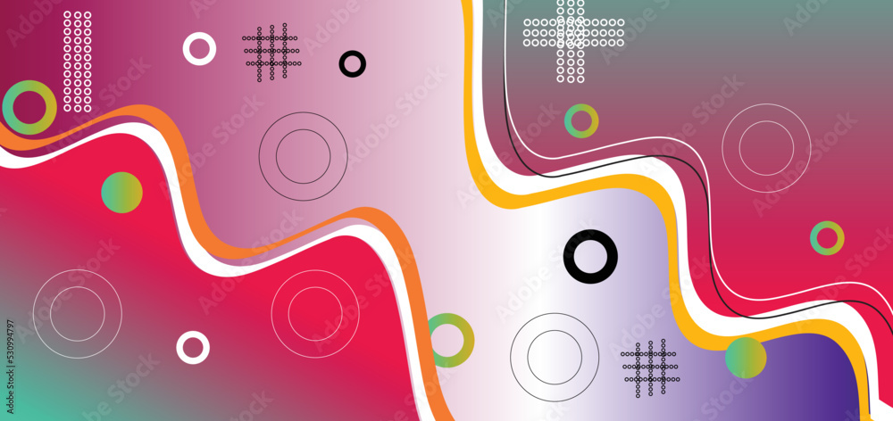 Abstract Colorful template banner with gradient color. Design liquid shape with copy space