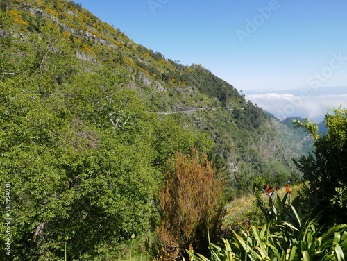 Panorama of Curral das Freiras village on Madeira in Portugal