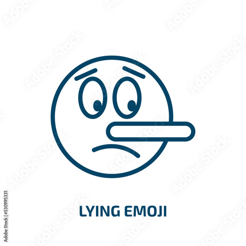 lying emoji icon from emoji collection. Thin linear lying emoji, lie, liar outline icon isolated on white background. Line vector lying emoji sign, symbol for web and mobile