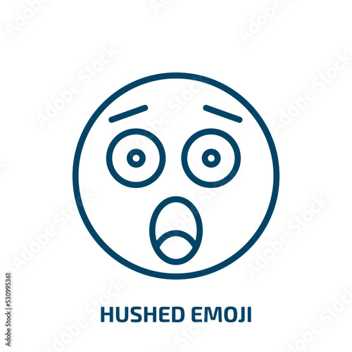 hushed emoji icon from emoji collection. Thin linear hushed emoji, smile, hush outline icon isolated on white background. Line vector hushed emoji sign, symbol for web and mobile