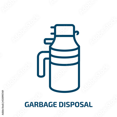 garbage disposal icon from electronic devices collection. Thin linear garbage disposal, recycle, waste outline icon isolated on white background. Line vector garbage disposal sign, symbol for web and photo