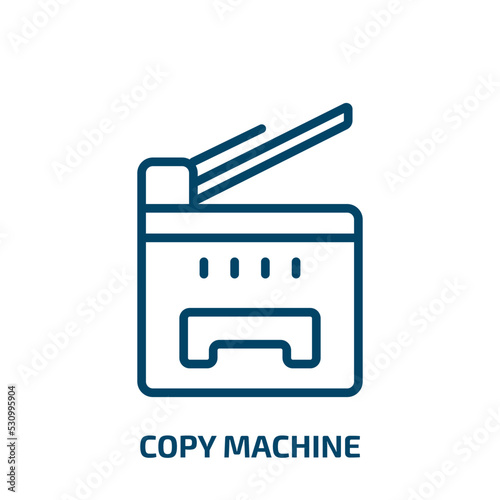 copy machine icon from electronic devices collection. Thin linear copy machine, machine, equipment outline icon isolated on white background. Line vector copy machine sign, symbol for web and mobile