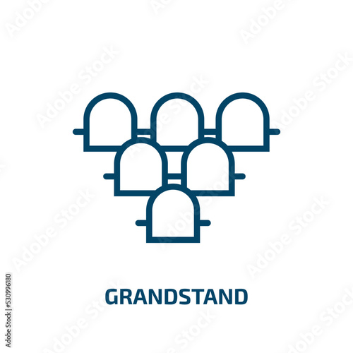 grandstand icon from education collection. Thin linear grandstand, collection, game outline icon isolated on white background. Line vector grandstand sign, symbol for web and mobile