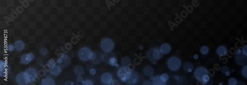 Vector blue bokeh on an isolated transparent background. Magic Blur PNG. Light movement PNG.