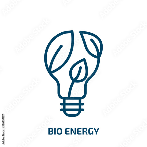 bio energy symbol icon from ecology collection. Thin linear bio energy symbol, bio, plant outline icon isolated on white background. Line vector bio energy symbol sign, symbol for web and mobile
