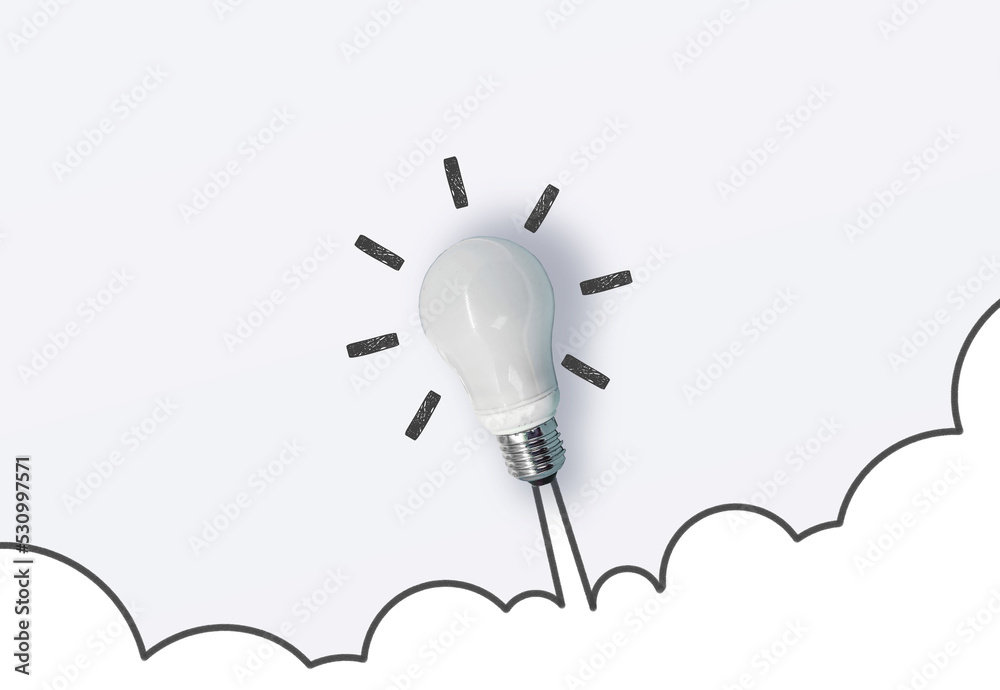 Light bulb rocket launch for idea boost
