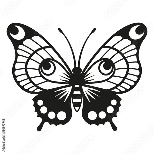 Vector silhouette elegant butterfly isolated on white background