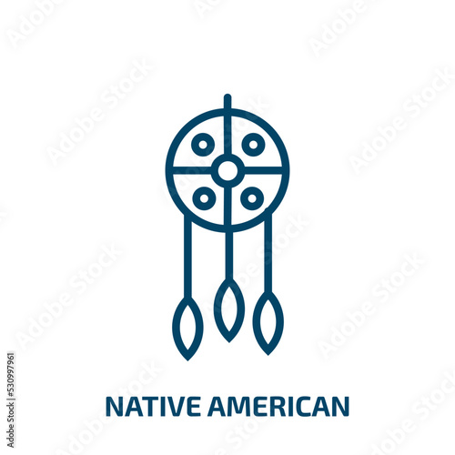 native american icon from desert collection. Thin linear native american, american, native outline icon isolated on white background. Line vector native american sign, symbol for web and mobile