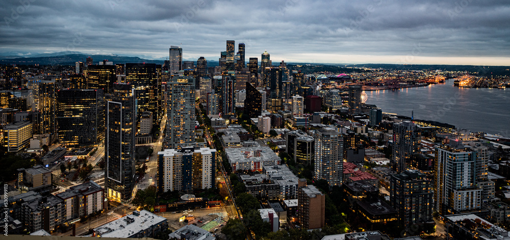 Aerial view of Downtown Seattle 
