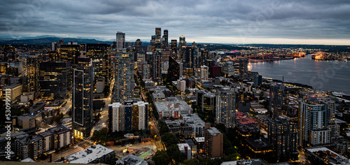 Aerial view of Downtown Seattle 