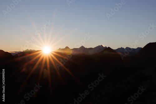 sunrise with Eiger Mönch and Jungfrau seen from Diemtigtal © schame87