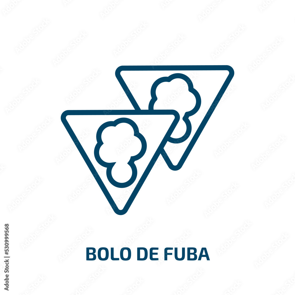 bolo de fuba icon from cultures collection. Thin linear bolo de fuba ...