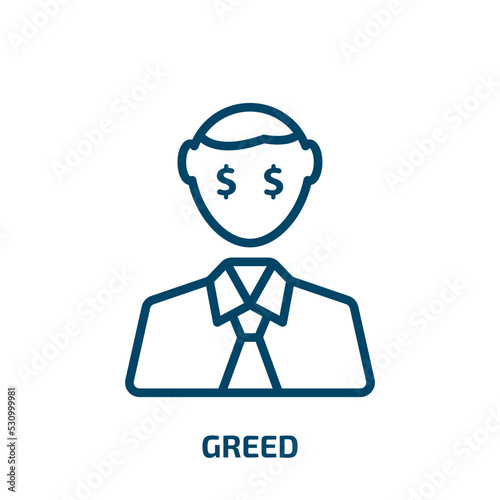 Obraz na plátně greed icon from cryptocurrency collection