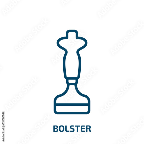 bolster icon from construction tools collection. Thin linear bolster, bedroom, bed outline icon isolated on white background. Line vector bolster sign, symbol for web and mobile
