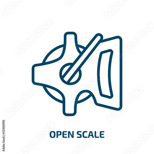 open scale icon from construction tools collection. Thin linear open scale, scale, open outline icon isolated on white background. Line vector open scale sign, symbol for web and mobile