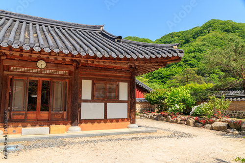 Korean traditional eaves. The eaves of traditional temples. Beautiful Korean traditional eaves. © MYUNGKU