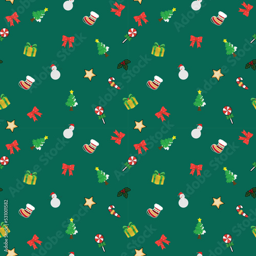 Christmas gift wrapping paper wallpaper seamless background.