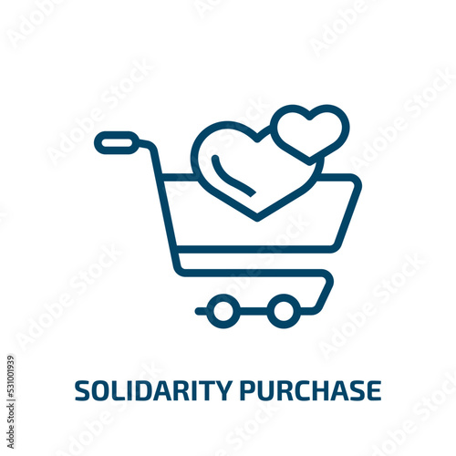 solidarity purchase icon from commerce collection. Thin linear solidarity purchase, solidarity, purchase outline icon isolated on white background. Line vector solidarity purchase sign, symbol for web