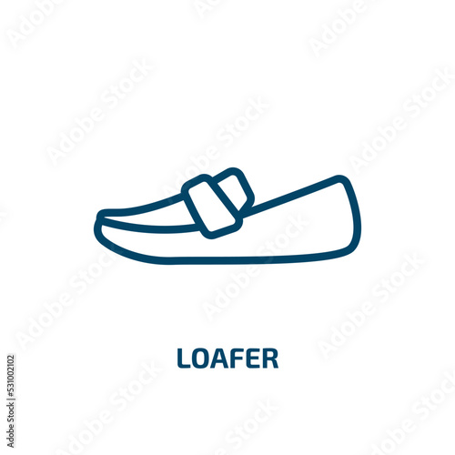 loafer icon from clothes collection. Thin linear loafer, clothing, style outline icon isolated on white background. Line vector loafer sign, symbol for web and mobile