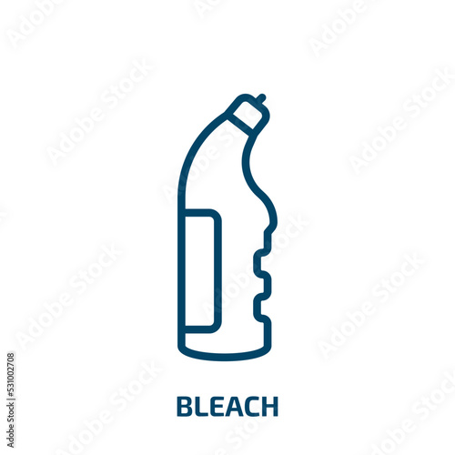 bleach icon from cleaning collection. Thin linear bleach, temperature, dry outline icon isolated on white background. Line vector bleach sign, symbol for web and mobile