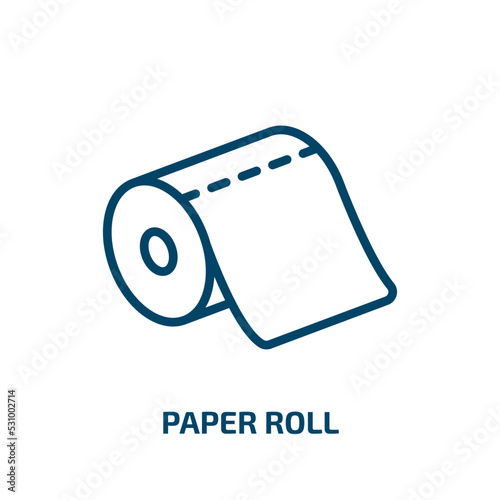paper roll icon from cleaning collection. Thin linear paper roll, roll, paper outline icon isolated on white background. Line vector paper roll sign, symbol for web and mobile