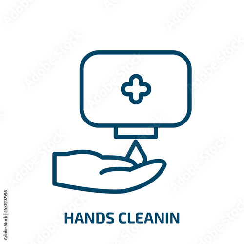 hands cleanin icon from cleaning collection. Thin linear hands cleanin, wash, sponge outline icon isolated on white background. Line vector hands cleanin sign, symbol for web and mobile