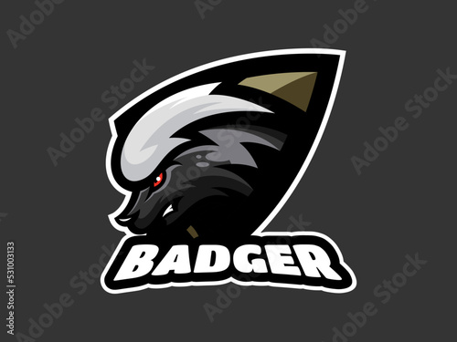 Tablou canvas Honey Badger Premium Mascot Logo Template Vector