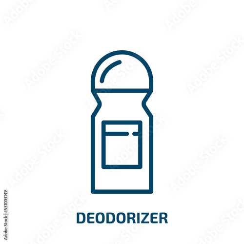 deodorizer icon from cleaning collection. Thin linear deodorizer, deodorant, spray outline icon isolated on white background. Line vector deodorizer sign, symbol for web and mobile
