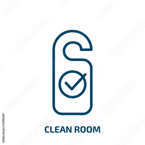 clean room icon from cleaning collection. Thin linear clean room, wash, clean outline icon isolated on white background. Line vector clean room sign, symbol for web and mobile