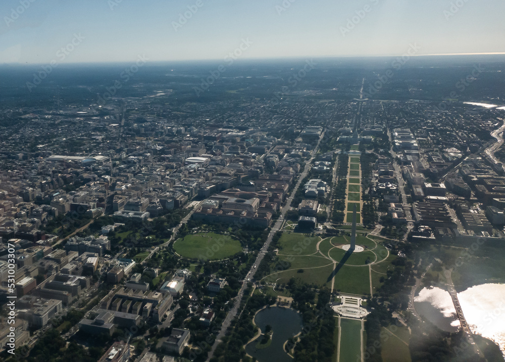Washington DC from an airplane