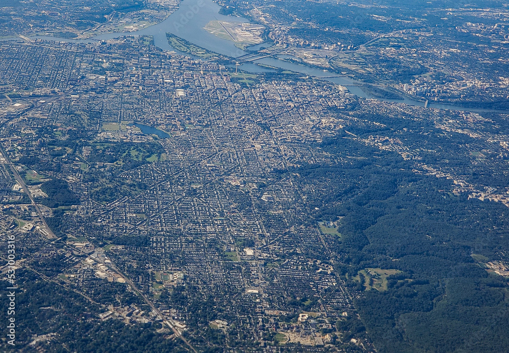 Washington D. C. from an airplane