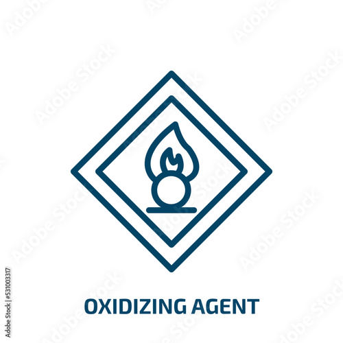 oxidizing agent icon from cleaning collection. Thin linear oxidizing agent, agent, oxidizing outline icon isolated on white background. Line vector oxidizing agent sign, symbol for web and mobile