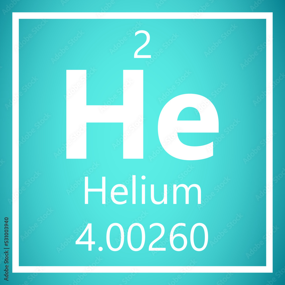 Helium He Periodic Table of Elements, Atomic Mass Vector Illustration ...