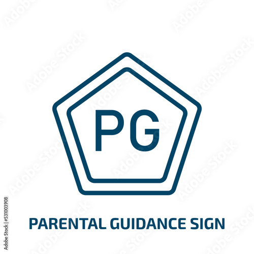 parental guidance sign icon from cinema collection. Thin linear parental guidance sign, guidance, parental outline icon isolated on white background. Line vector parental guidance sign sign, symbol