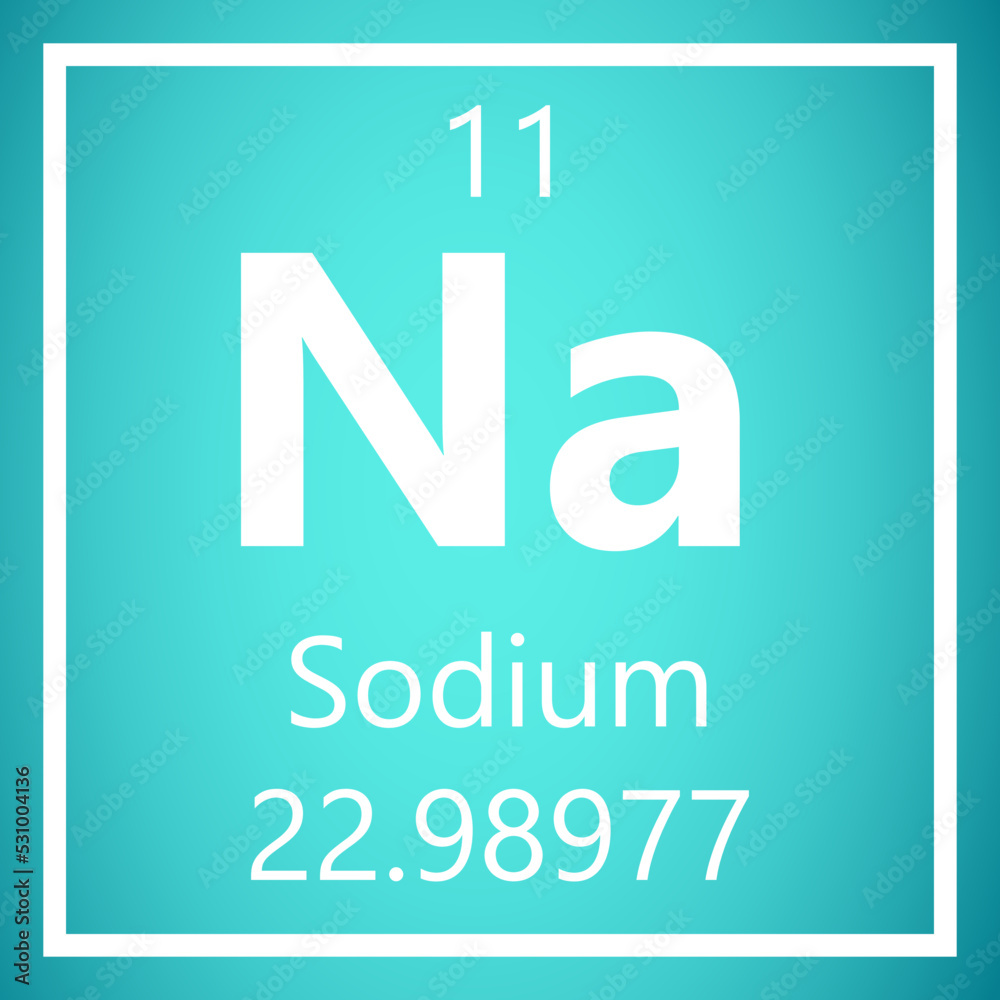 Sodium Na Periodic Table of Elements, Atomic Mass Vector Illustration Molecule. Stock Vector ...