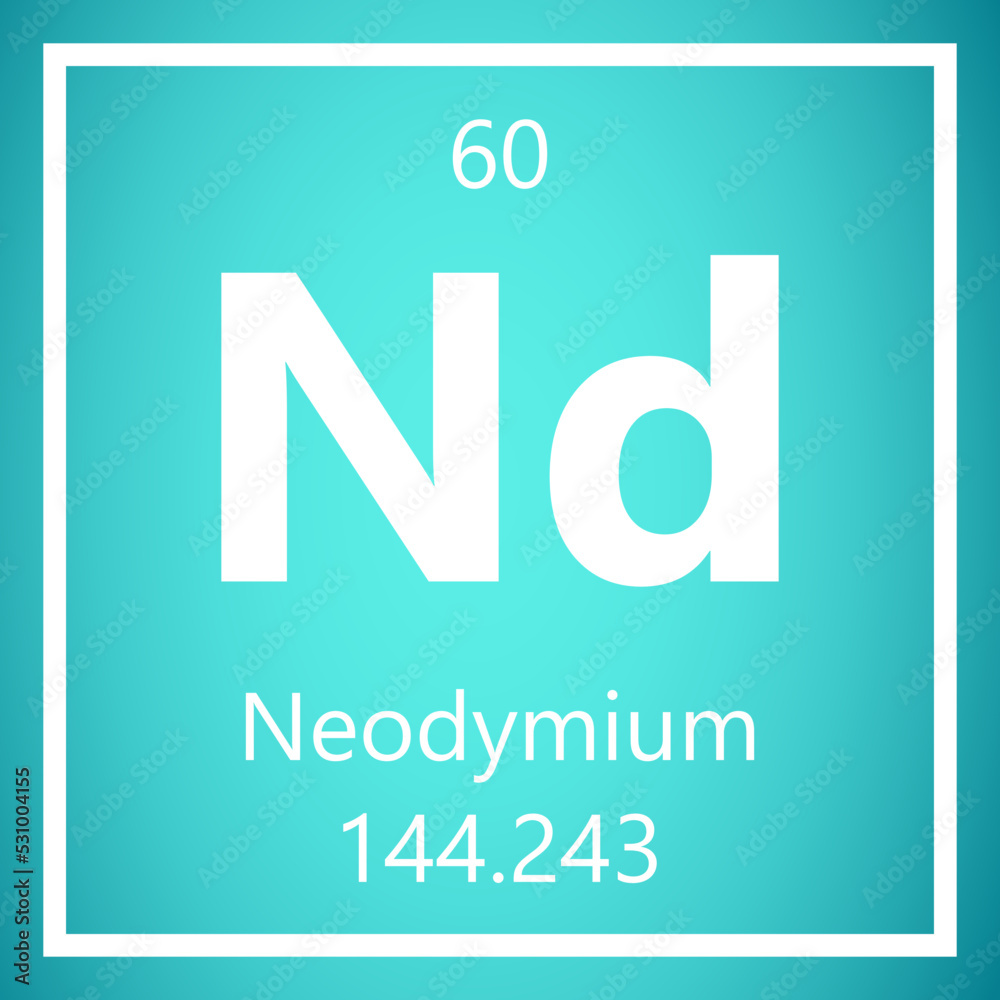 Neodymium Nd Periodic Table of Elements, Atomic Mass Vector Illustration Molecule.
Neodymium Nd Periodic Table of Elements, Atomic Mass Vector Illustration Molecule.