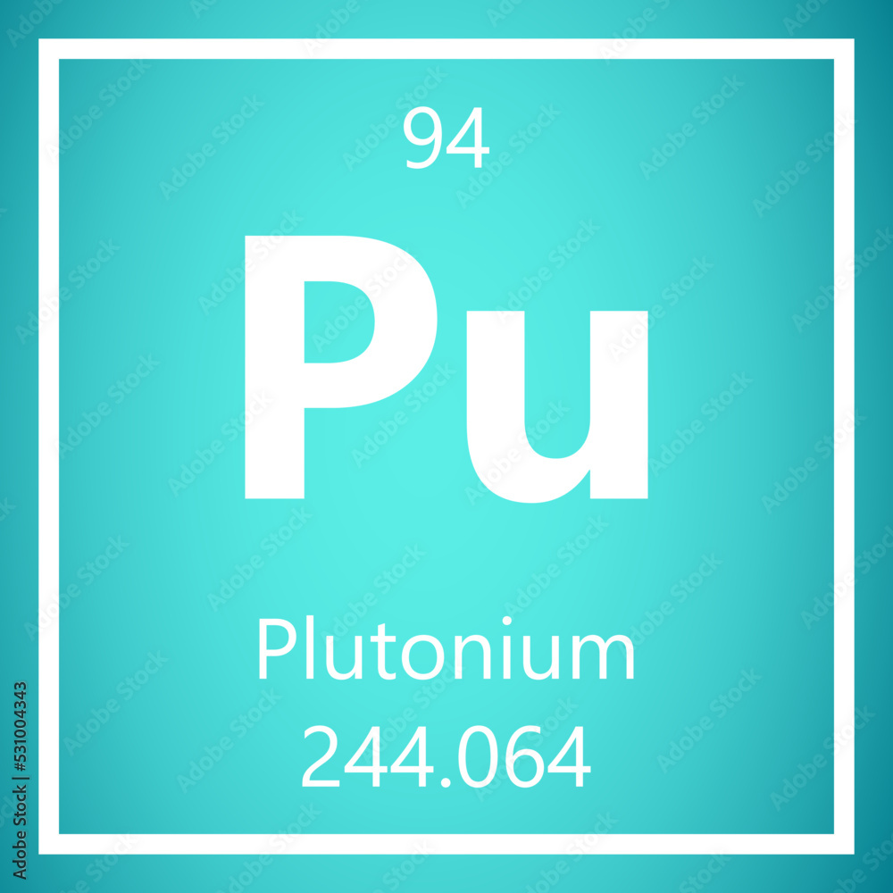 Plutonium Pu Periodic Table of Elements, Atomic Mass Vector Illustration Molecule.
Plutonium Pu Periodic Table of Elements, Atomic Mass Vector Illustration Molecule.