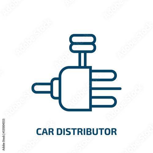 car distributor icon from car parts collection. Thin linear car distributor, car, distributor outline icon isolated on white background. Line vector car distributor sign, symbol for web and mobile